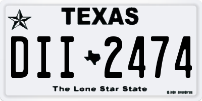 TX license plate DII2474