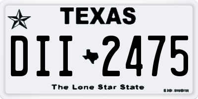 TX license plate DII2475