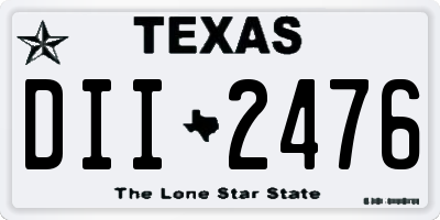 TX license plate DII2476