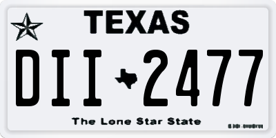 TX license plate DII2477