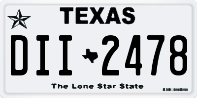 TX license plate DII2478