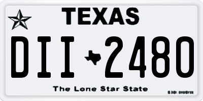 TX license plate DII2480