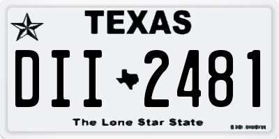 TX license plate DII2481