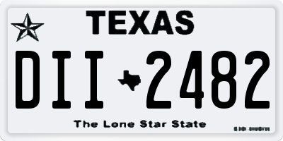 TX license plate DII2482