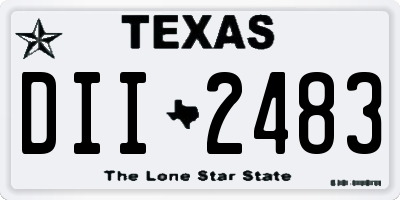 TX license plate DII2483
