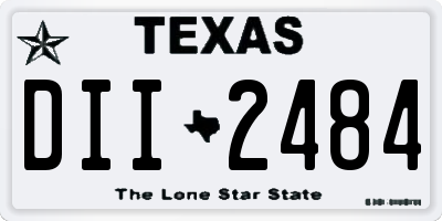 TX license plate DII2484