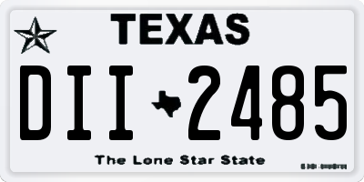 TX license plate DII2485