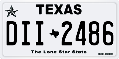 TX license plate DII2486