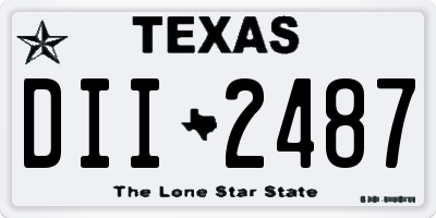 TX license plate DII2487