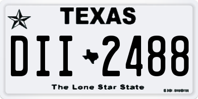 TX license plate DII2488