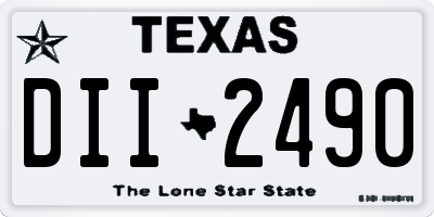 TX license plate DII2490