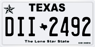 TX license plate DII2492