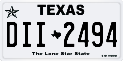 TX license plate DII2494