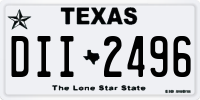 TX license plate DII2496