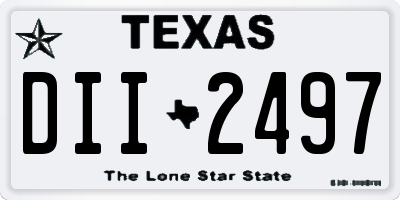 TX license plate DII2497
