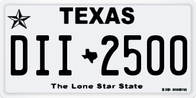 TX license plate DII2500