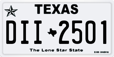 TX license plate DII2501