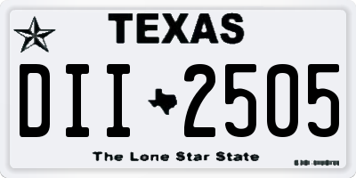 TX license plate DII2505
