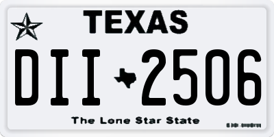 TX license plate DII2506
