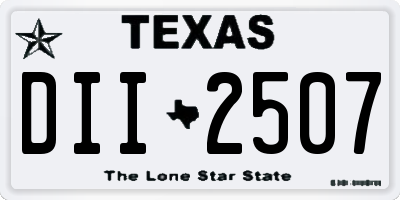 TX license plate DII2507