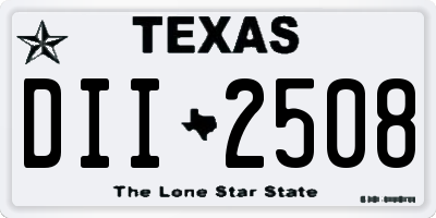 TX license plate DII2508