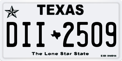 TX license plate DII2509