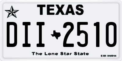 TX license plate DII2510