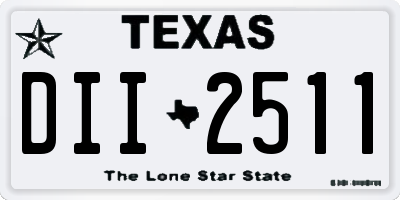 TX license plate DII2511