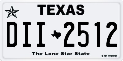 TX license plate DII2512