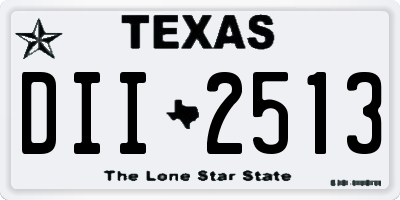 TX license plate DII2513