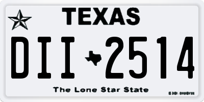 TX license plate DII2514