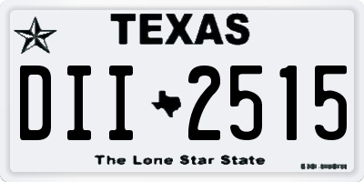 TX license plate DII2515