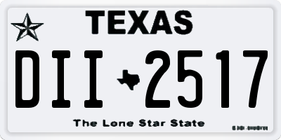 TX license plate DII2517
