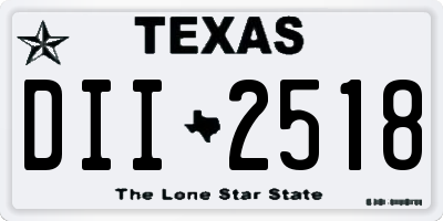 TX license plate DII2518