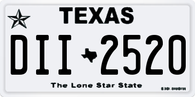 TX license plate DII2520