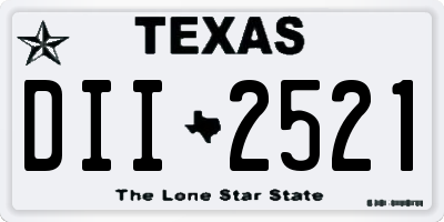 TX license plate DII2521