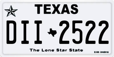 TX license plate DII2522
