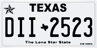 TX license plate DII2523