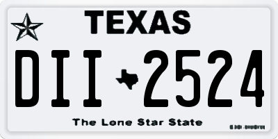 TX license plate DII2524