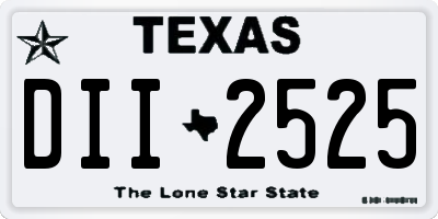 TX license plate DII2525