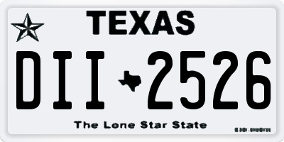 TX license plate DII2526