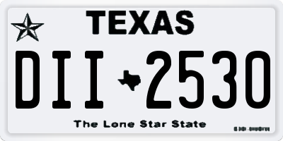TX license plate DII2530