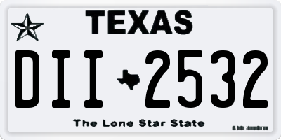 TX license plate DII2532