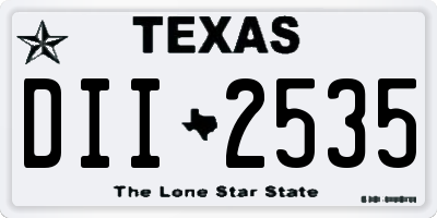 TX license plate DII2535