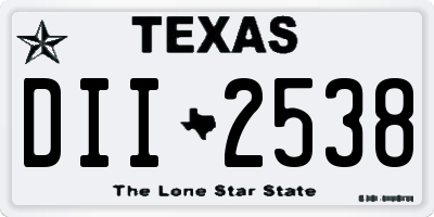 TX license plate DII2538