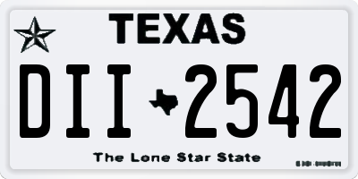 TX license plate DII2542