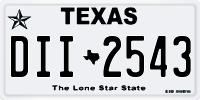 TX license plate DII2543