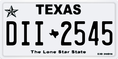 TX license plate DII2545