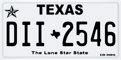 TX license plate DII2546