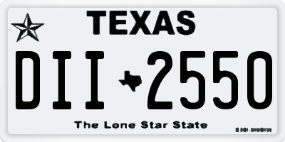 TX license plate DII2550